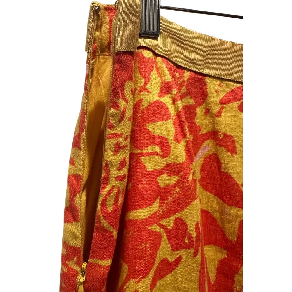 Anthropologie Linen Mini Skirt Pink Orange Yellow Boho Size 6 - Picture 4 of 12